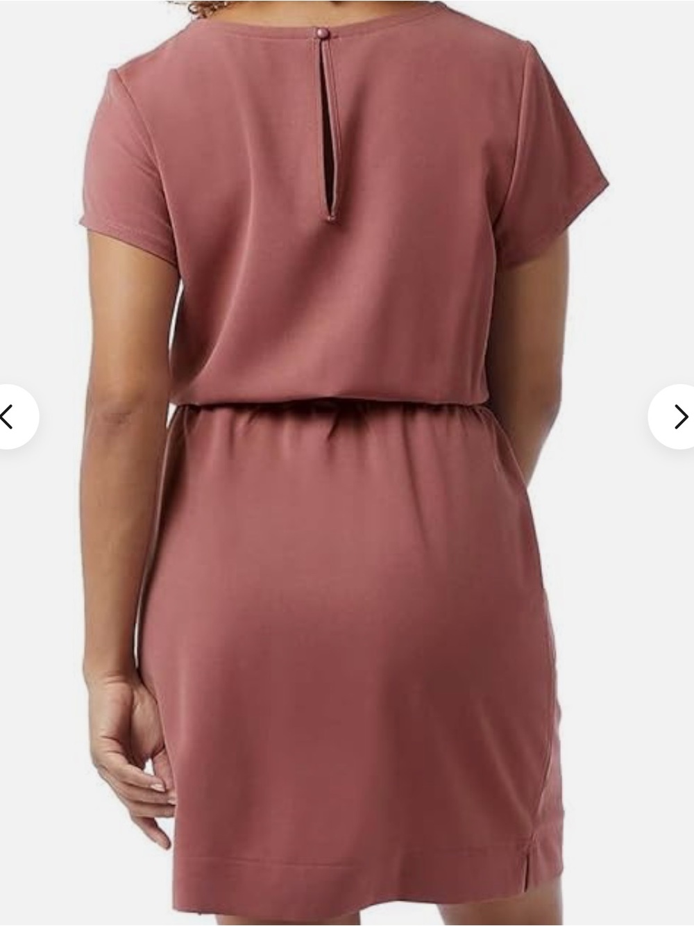 32 Degrees Drawstring Waist Short Sleeve Dress in Dusty Rose XL - Picture 2 of 11